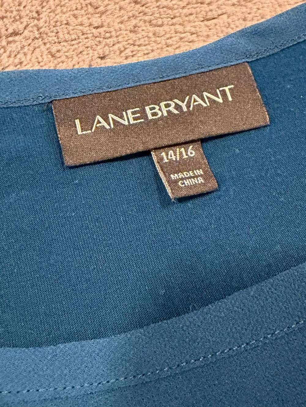 Lane Bryant blue shirt with sheer top, size 14/16 - Picture 3 of 12